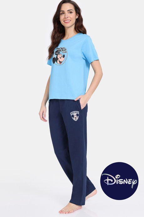 Buy Zivame Disney Knit Cotton Loungewear Set Medieval Blue at Rs